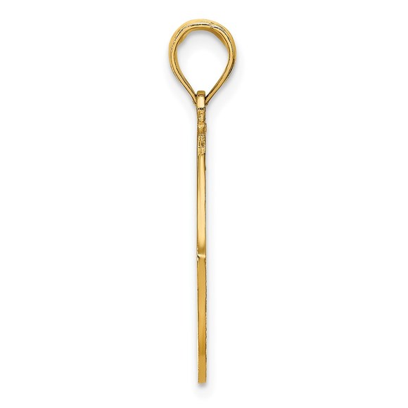 14k Yellow Gold Travel LONG BEACH ISLAND with  Dolphins Necklace Charm Pendant - Picture 2 of 4